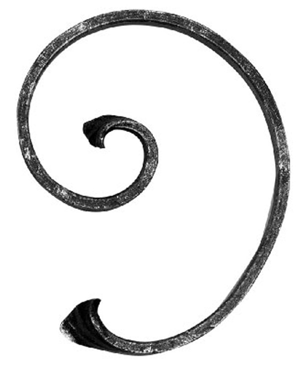 Schnecke - Masse- 150x110mm - Material 12x5 mm - Stahl S235JR- roh-30-3708.8