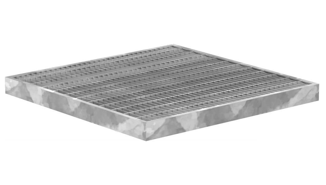 Garagen-Gitterrost - Masse-  490x490x30 mm 30-10 mm - aus S235JR -St37-2- im Vollbad feuerverzinkt-23-49493130.7
