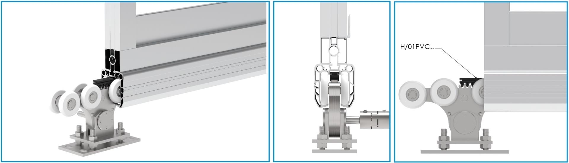 Freitragendes Schiebetor Set Aluminium Profil 90x99 mm bis 4 m - 250 kg-89-11SV90X99AL-A.4