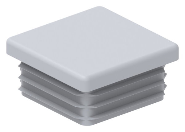 Kunststoffkappe grau fuer Quadratrohr 40x40mm-88-11178-40X40.G