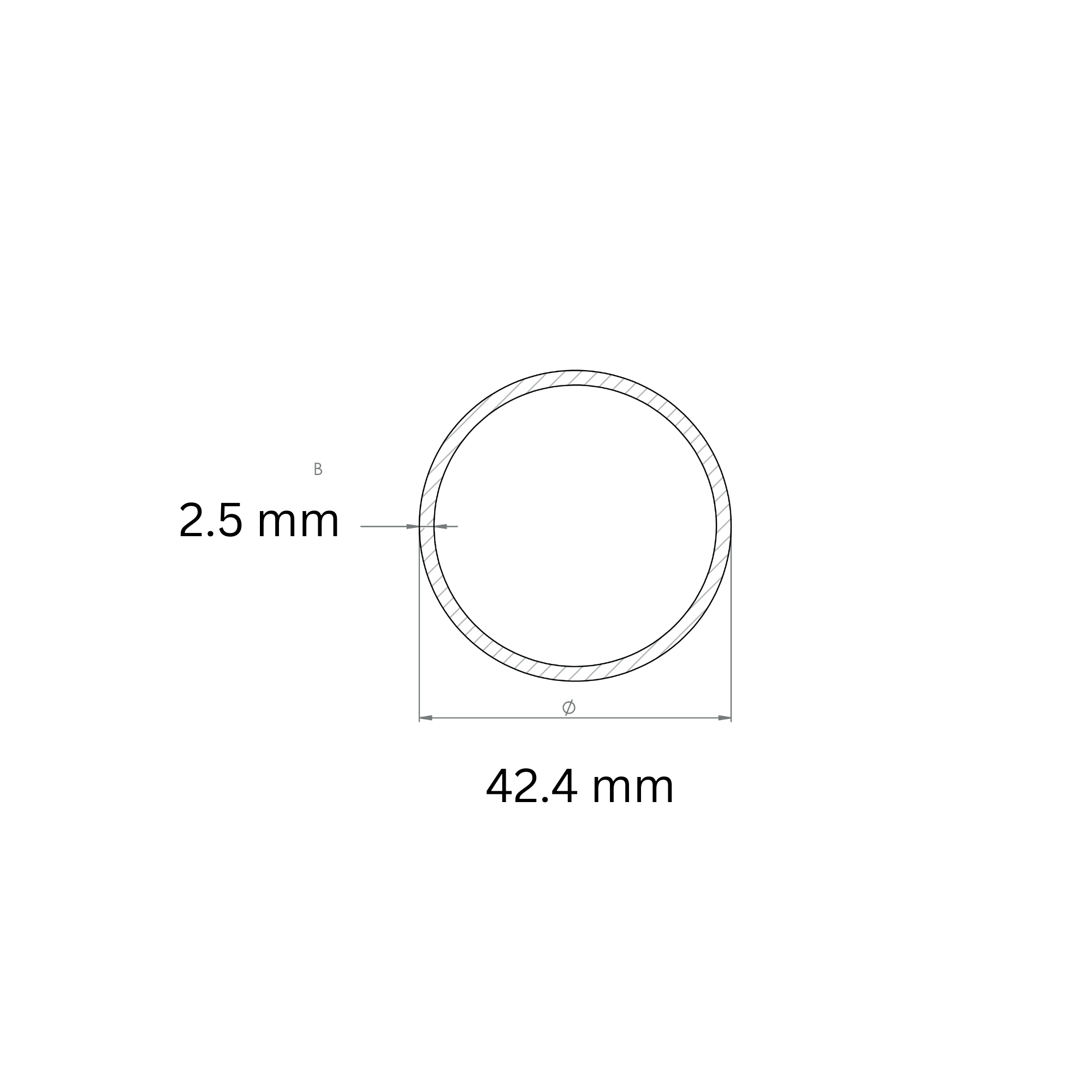 Rundrohr Ø 42-4x2-5 mm Laenge- 6000 mm Stahl S235JR- roh-30-2123.8