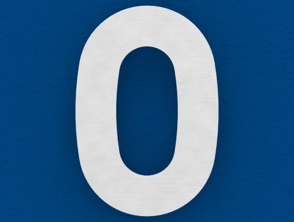 Hausnummer 0 - klein - Masse- 110 mm x 150 mm - V2A-11-8050.4