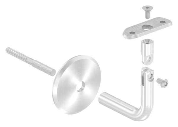 Handlaufhalter mit Gelenk und Halteplatte fuer Ø 42-4 mm V2A-11-2035.4