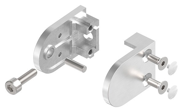 Glasklemme 40x28x17-4 mm Ø 33-7 mm- fuer 8-76 mm VSG Glas-10-MODELL16-3.8