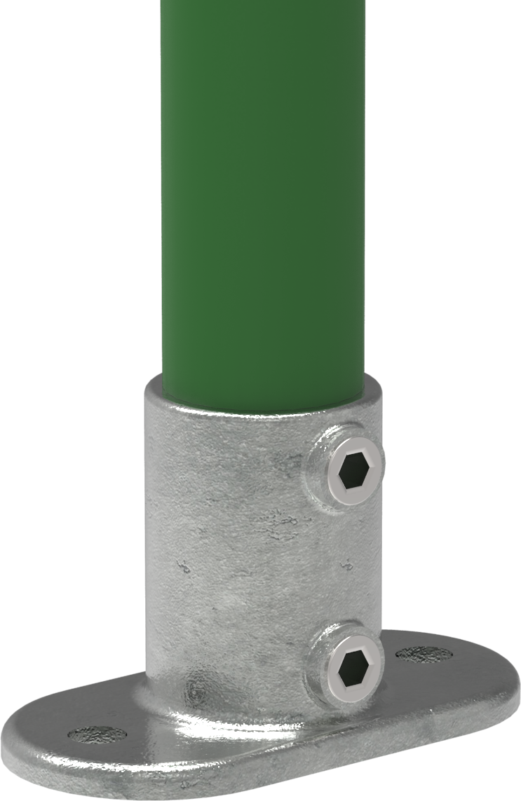Rohrverbinder - Fussplatte oval - 132A27 - 26-9 mm - 3-4- - Feuerverzinkt u. Elektrogalvanisiert-132A27
