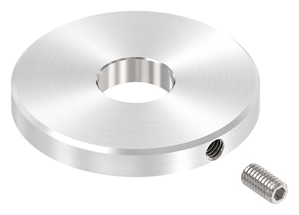 Abdeckscheibe V2A 40 x 5 mm- Bohrung 12-3 mm- Rundschliff- Fase- Madenschraube M4-88-1151336.240