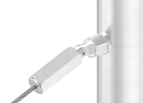 Gewindeterminal mit Gelenk - Fuer Seil Ø 4 mm - zur Selbstmontage fuer Pfosten Ø 42-4 mm - V2A-11-2900.4