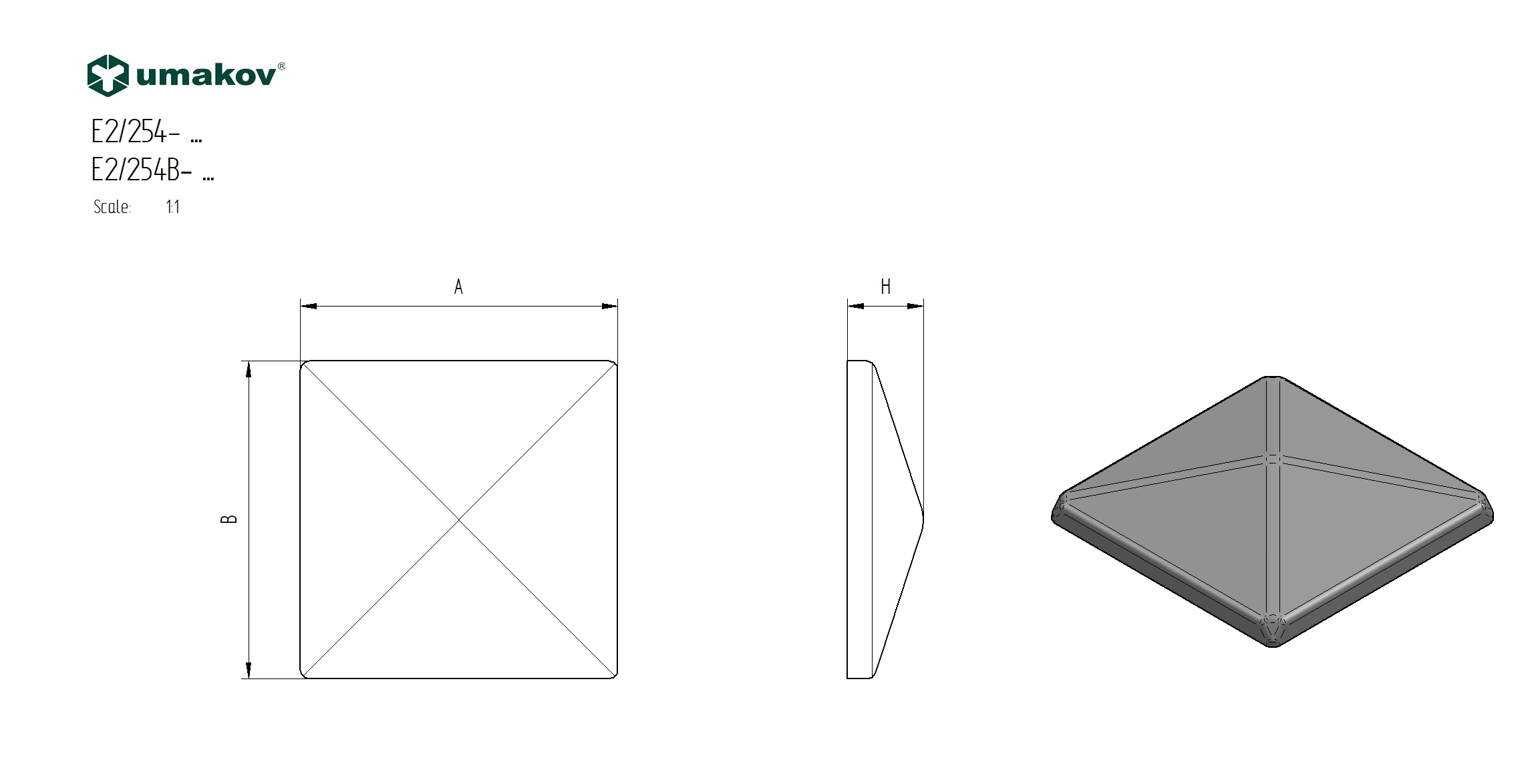 Pfostendeckel verzinkt 120x120 mm- Stahl- H30- T1-2 mm-89-11E2254120X120ZN-A.4