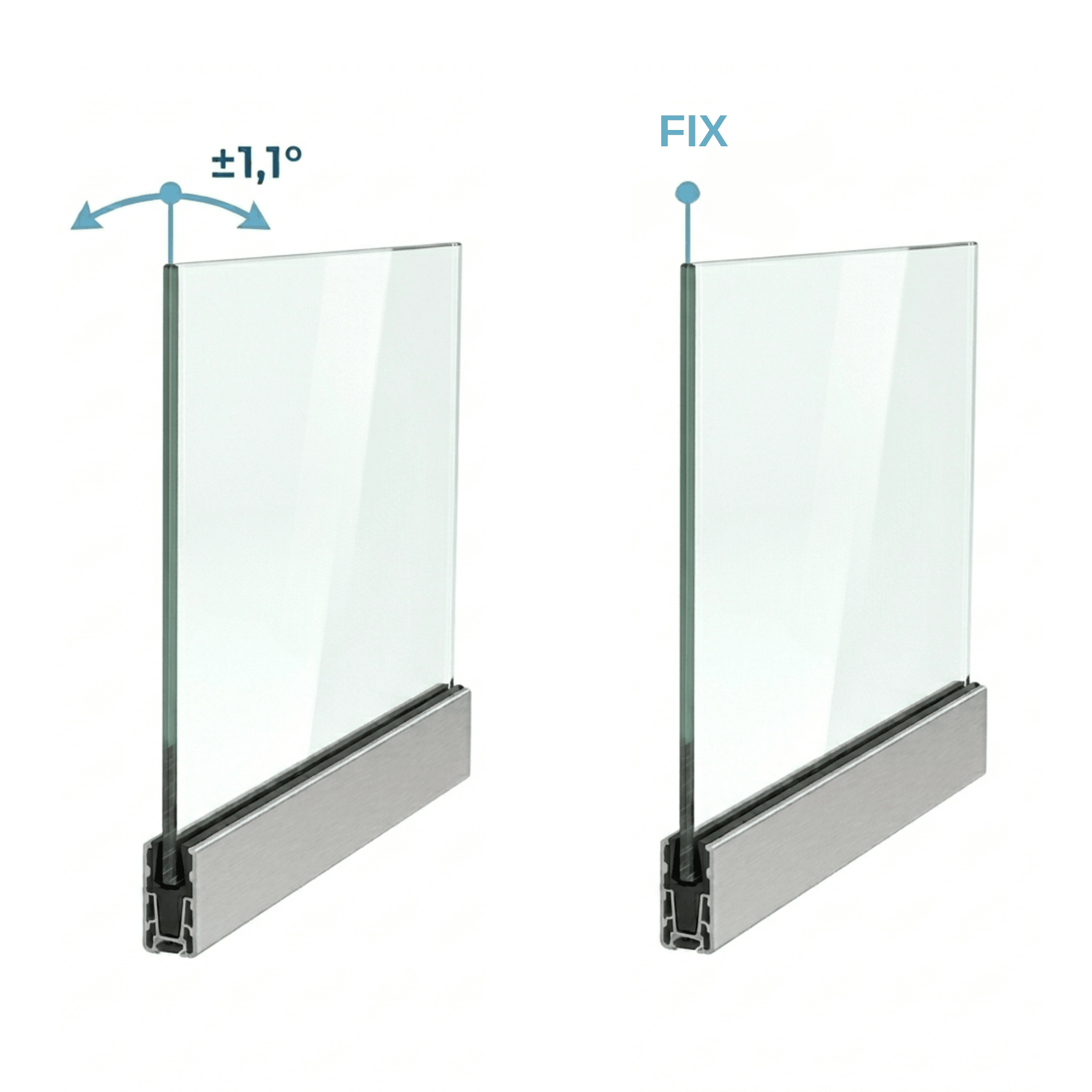 Ganzglasgeländer | Aufgesetzt