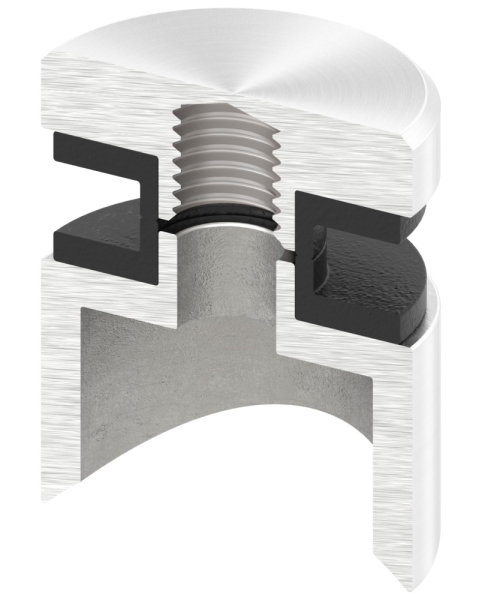 Glaspunkthalter Ø 30 mm- V2A- Anschluss- Rohr Ø 48-3 mm-88-1160191-240.48