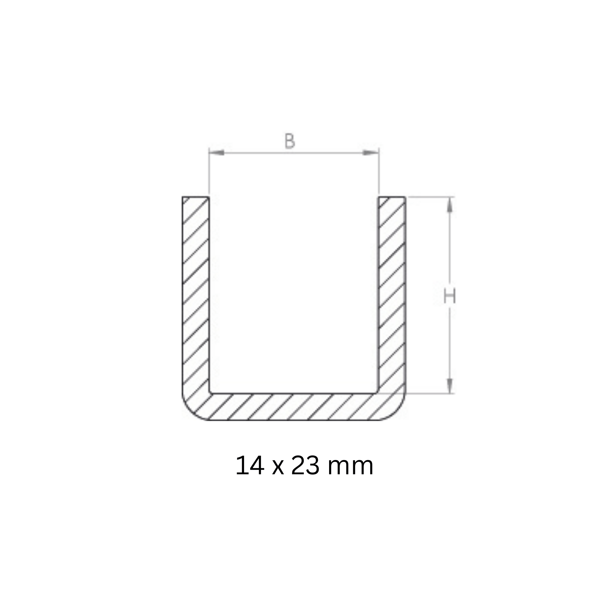 Bund - 1 Stueck - Material- 16x4 mm - Innenmass- 14x23 mm - Stahl -Roh- S235JR-30-6713.8