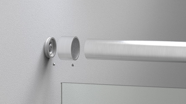 Wandbefestigung  zum Klemmen fuer Rundrohr  Ø 42-4 mm - V2A-11-3069.4