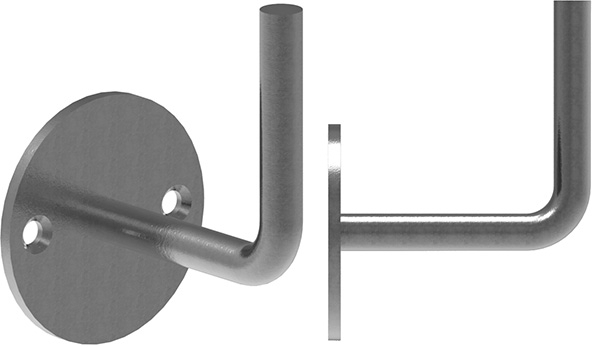 Handlaufhalter - mit Ronde 70x4 mm - zum Anschweissen - Stahl S235JR- roh-30-1415.8