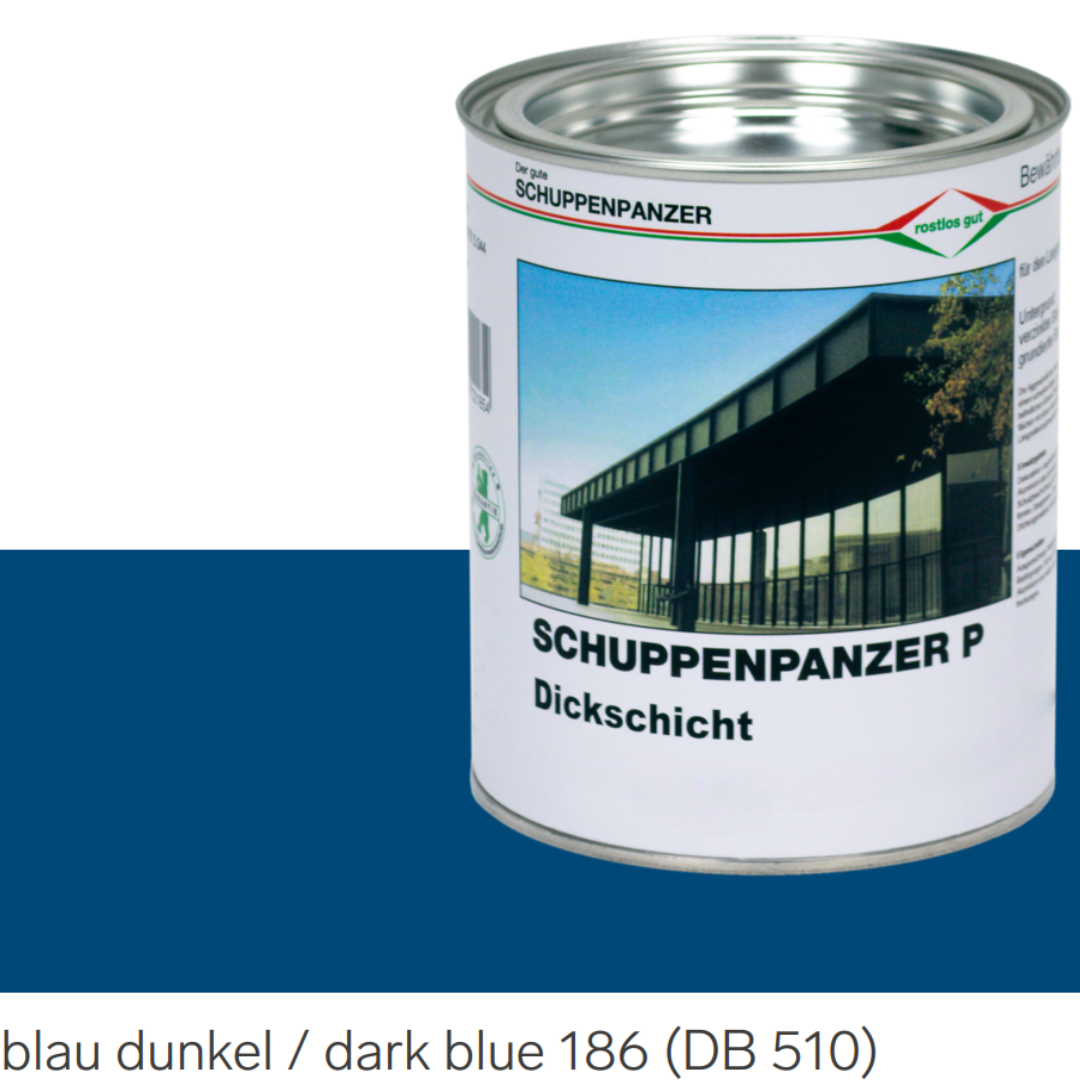 SCHUPPENPANZER-P Dickschicht 0519 blau-dunkel 186 DB 510 fuer Zaeune und STAHL-67-1037.0