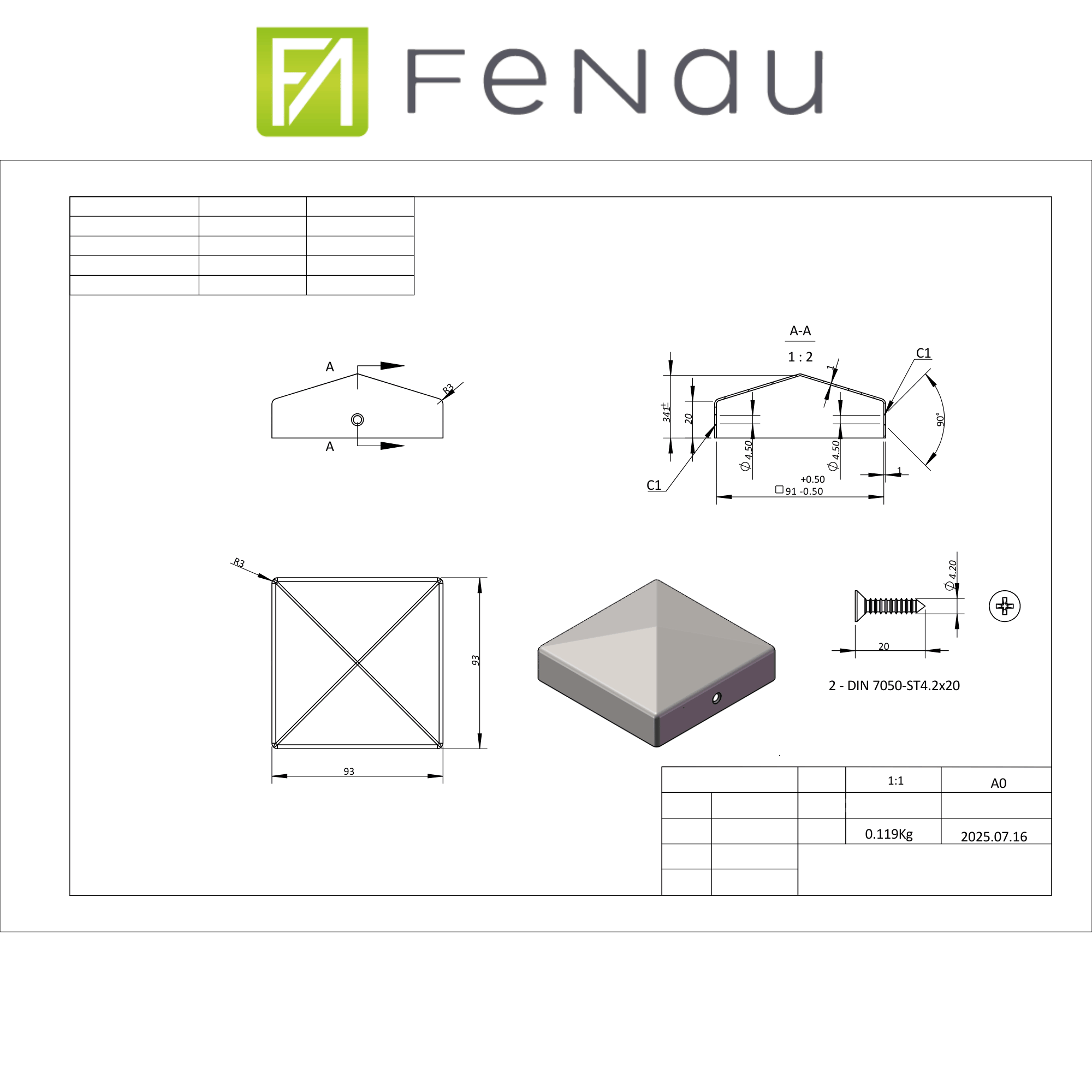Pfostenkappe 90x90 mm Anthrazit RAL 7016 – 10er Set pulverbeschichtet inkl. Schrauben-60220-90-021