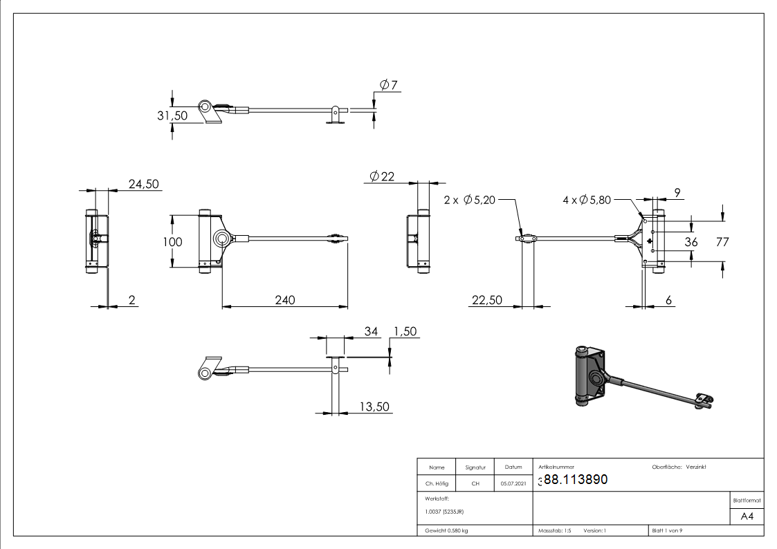 Tuerschliesser- verzinkt-88.113890