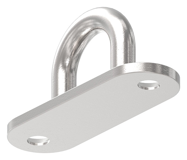 Befestigungsoese Edelstahl V4A 5 mm Rundeisen mit ovaler Platte- 2 Bohrungen-88.11100074005