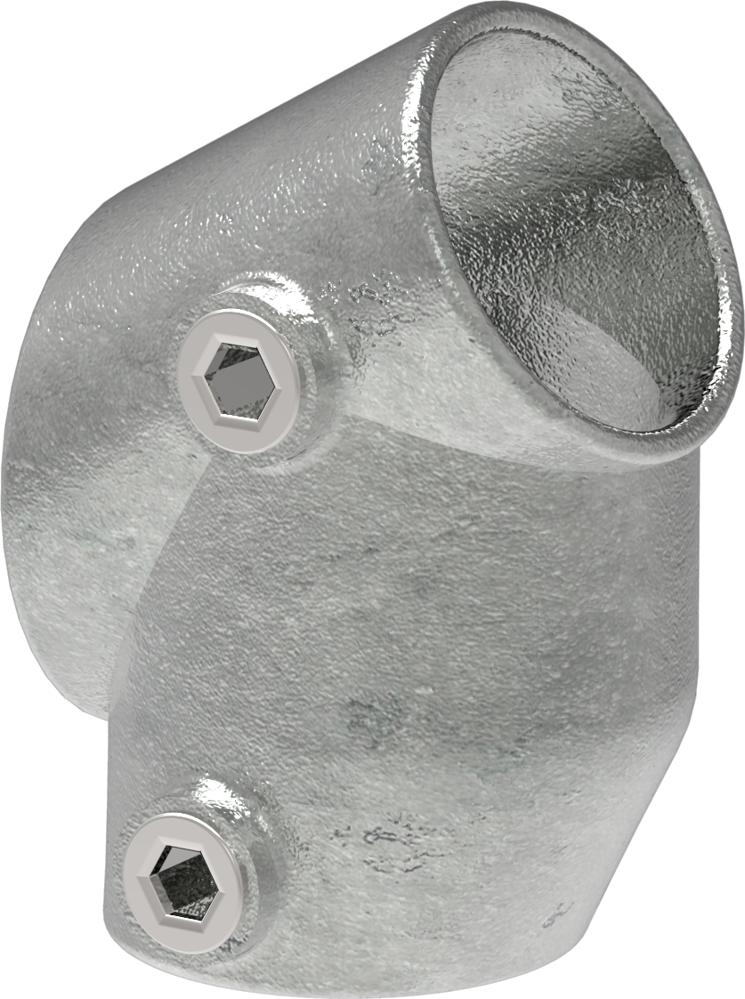 Rohrverbinder - T-Stueck kurz 30-60° - 129D48 - 48-3 mm - 1 1-2- - Feuerverzinkt u. Elektrogalvanisiert-129D48