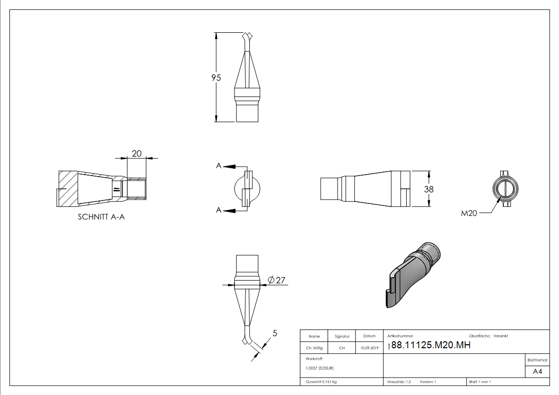 Mauerhuelsen M20  verzinkt-88-11125-M20.MH