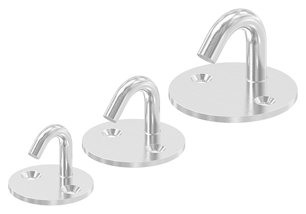 Befestigungsoese Edelstahl V4A Rundeisen Ø 5 mm mit runder Platte- 2 Bohrungen-88.11100076005