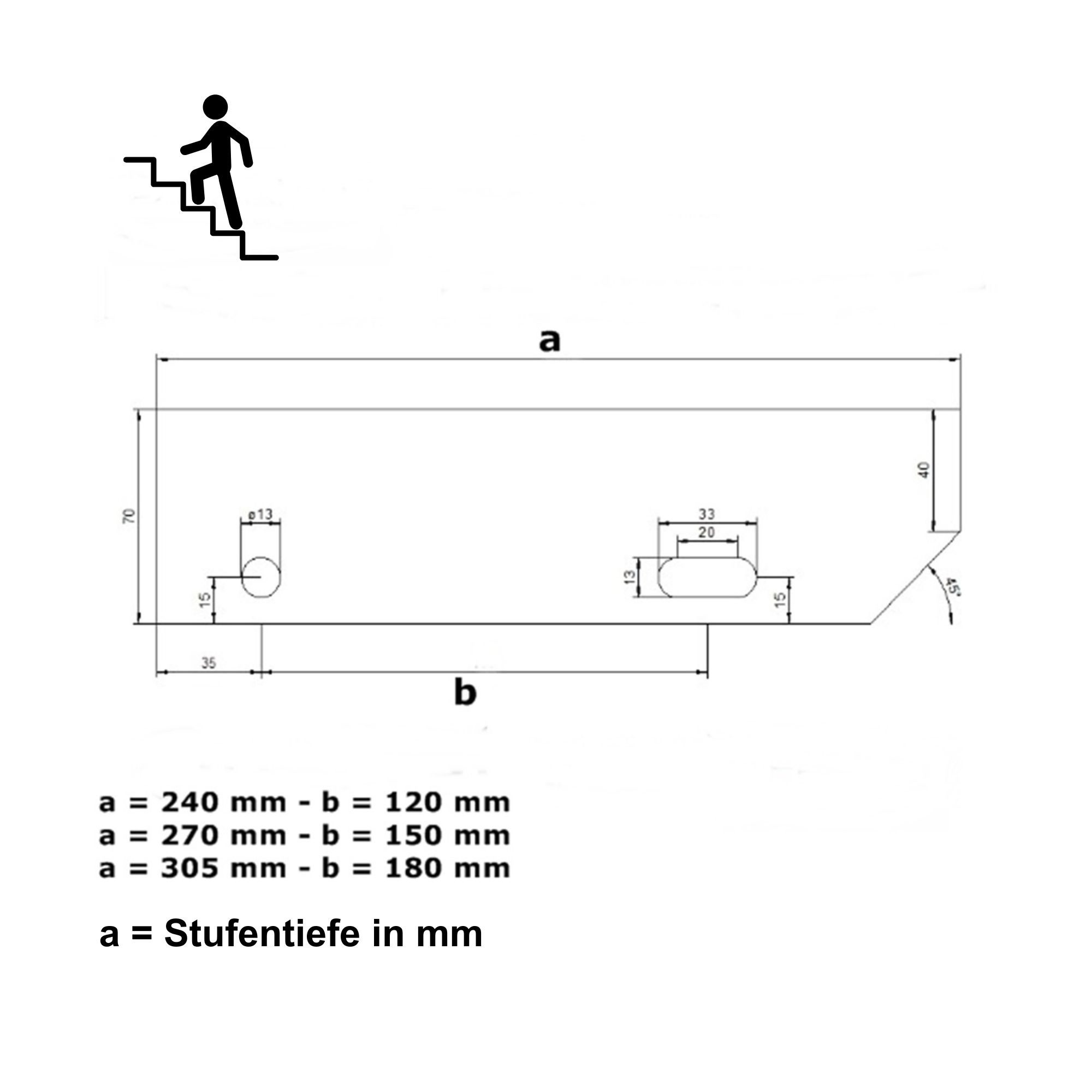 Gitterroststufe 1000 x 305 MW 30-30 TS 35-2 Rutschhemmung R10-24-1003030352.7