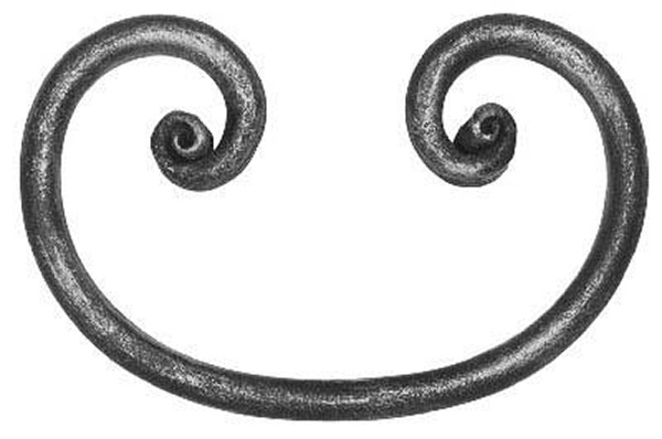 Rundeisenbarock - Masse- 170x110 mm - Stahl S235JR- roh-30-1909.8