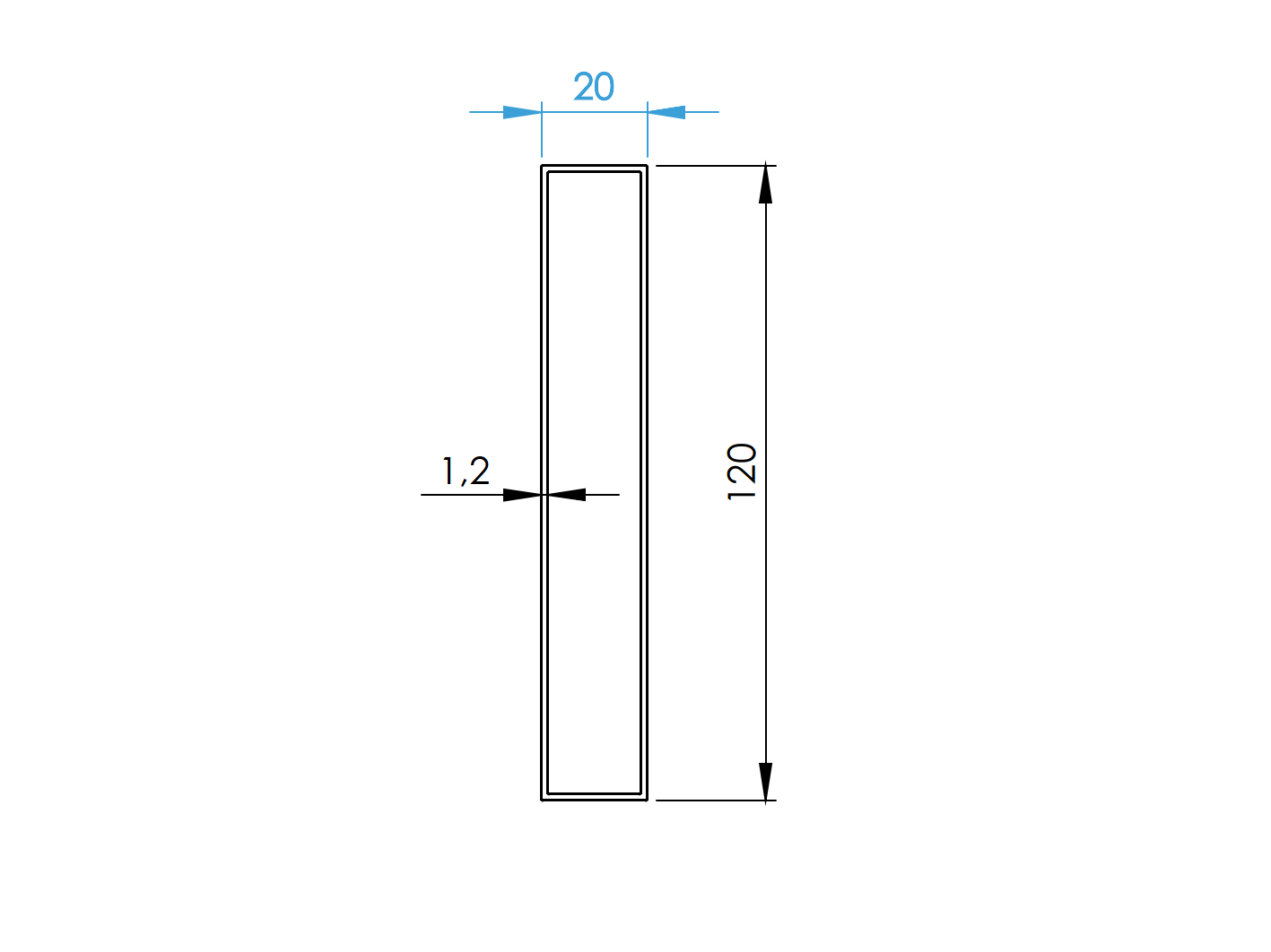 Zaunfuellung Aluminium 20 x 120 x 1-2 mm 1-0 m Anthrazit RAL 7016-89.FGS20X120X121000R7016
