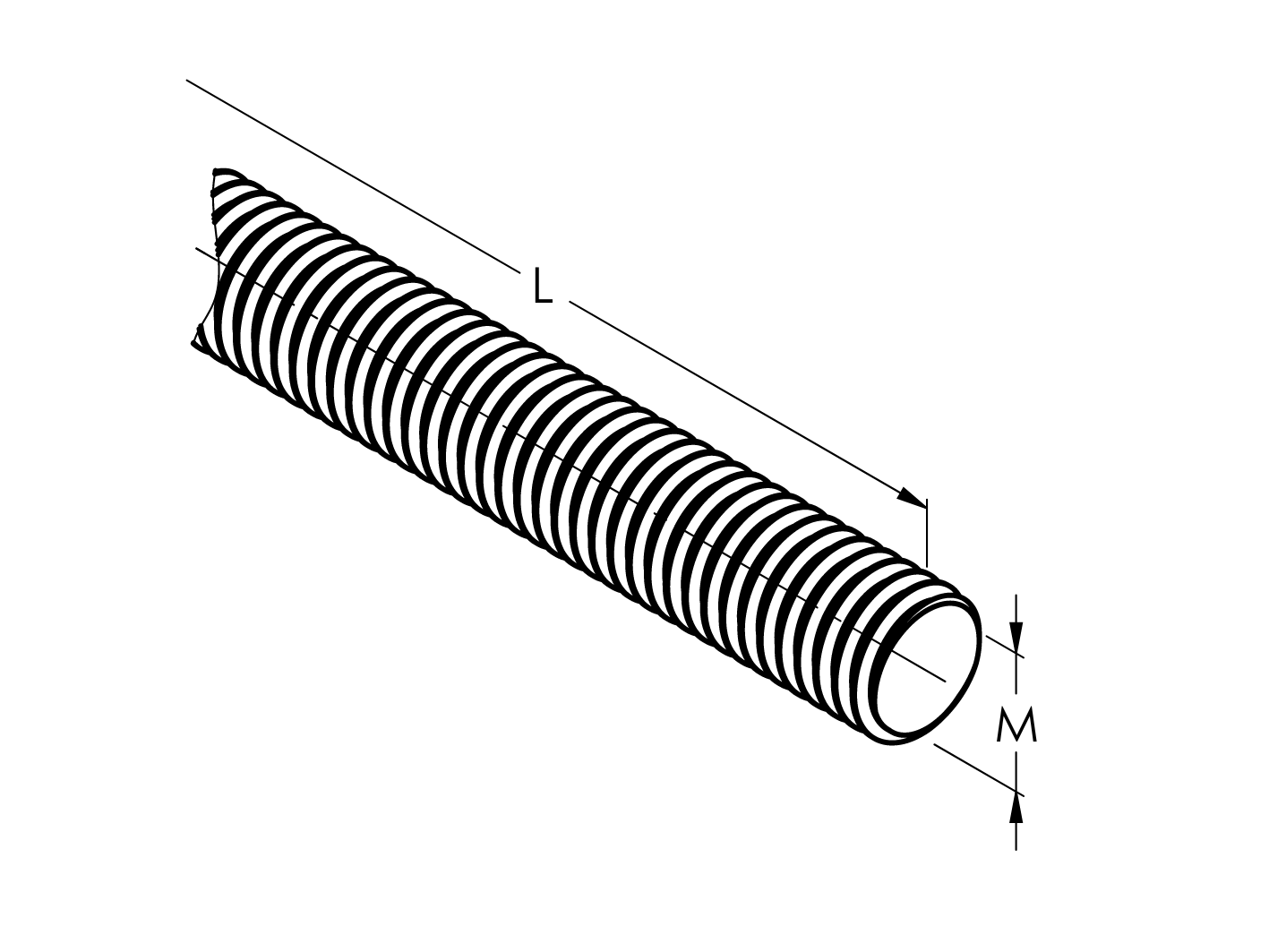 Gewindestange Edelstahl AISI 304 M10 Laenge 1000 mm DIN 975-89-11ADIN975M10-A.4