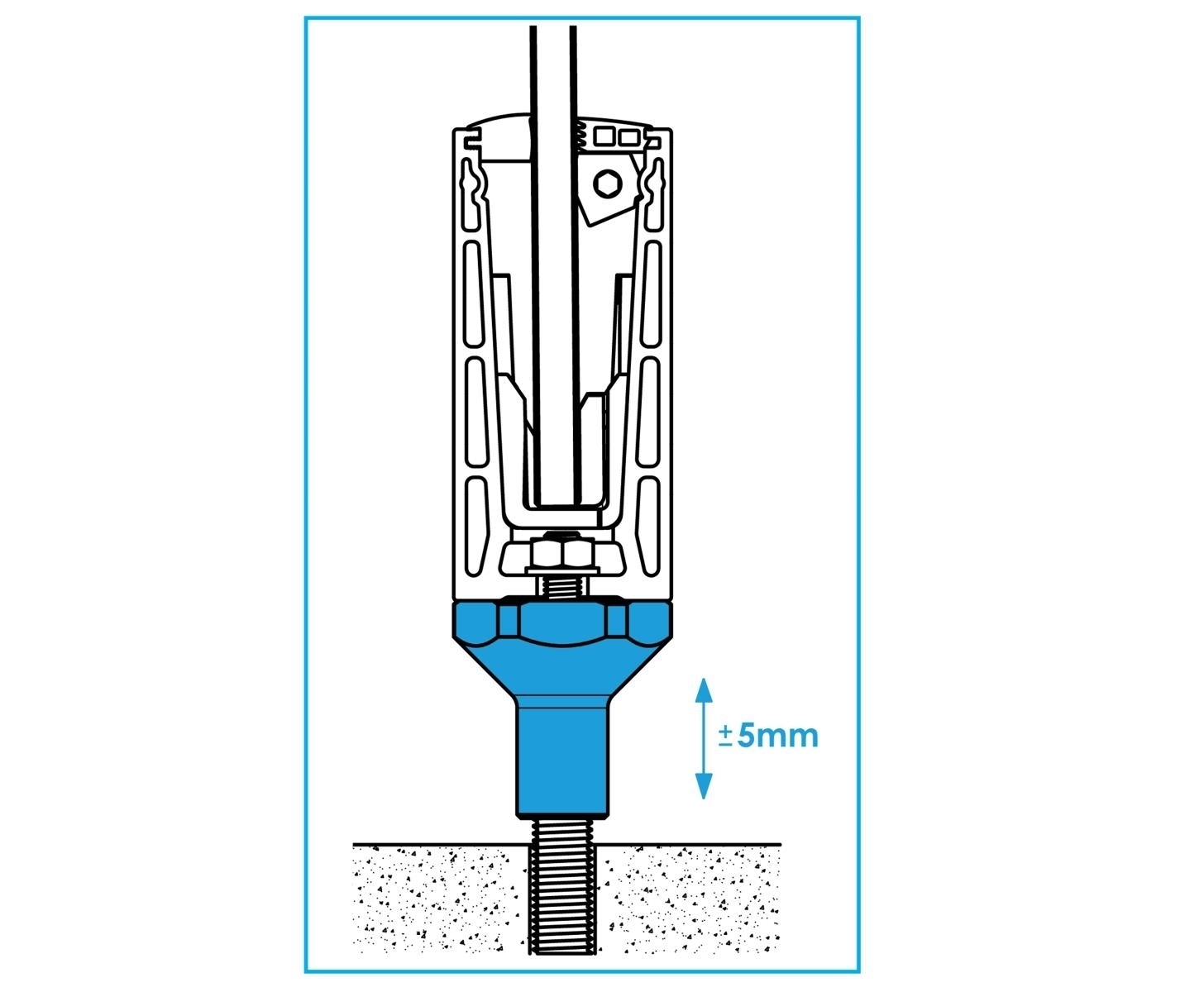 Justieranker hoehenverstellbar Edelstahl V2A M16 - M10 SW 60 mm-89-11Q1060M16M10-A.4