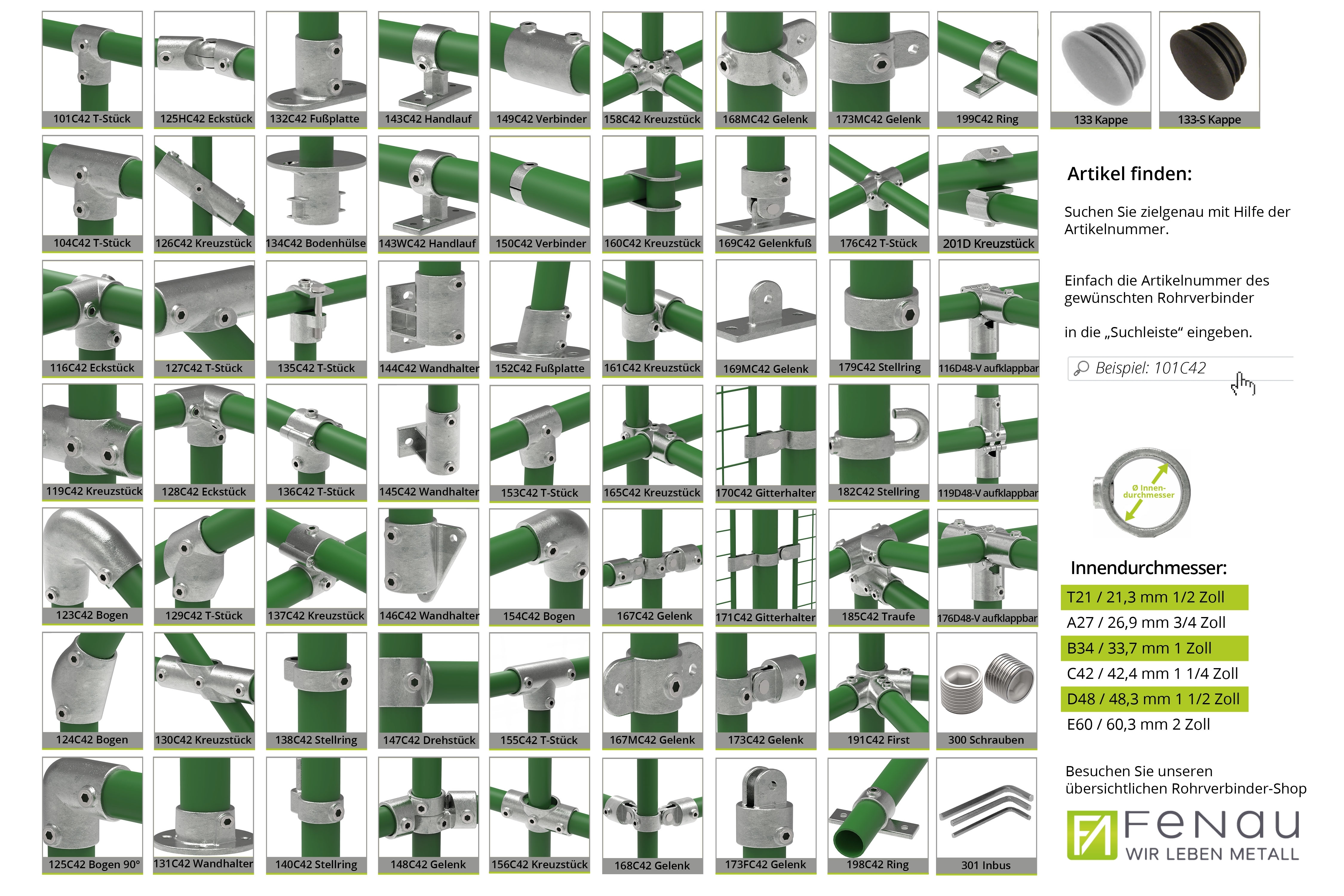 Rohrverbinder - Kreuzstueck durchgehend - 119T21 - 21-3 mm - 1-2- - Feuerverzinkt u. Elektrogalvanisiert-119T21