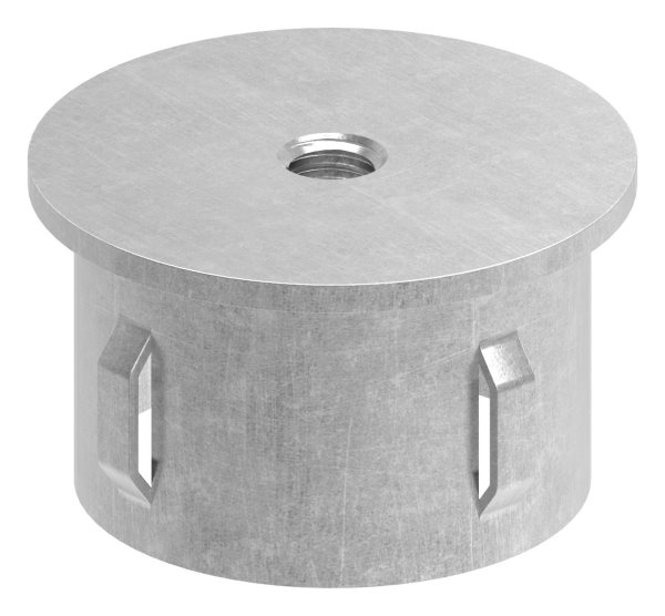 Stahlstopfen flach - mit M8 - fuer Rundrohr Ø 48-3x1-8-2-2 mm - Stahl S235JR- roh-30-2934.8