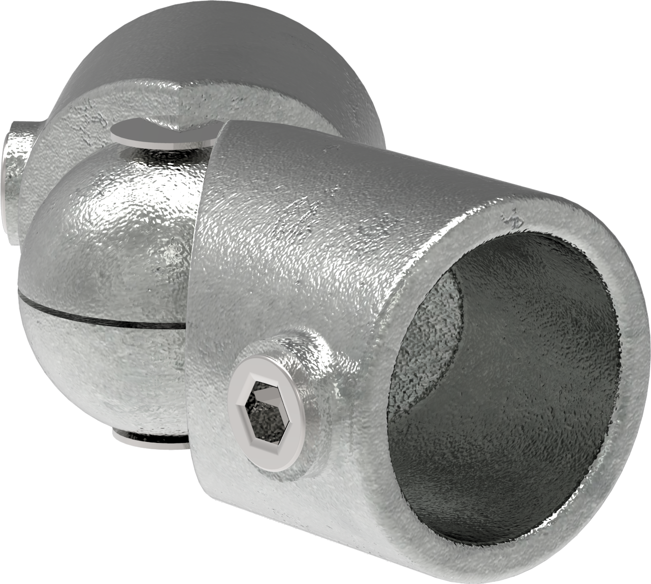 Rohrverbinder - Eckstueck verstellbar - 125HD48 - 48-3 mm - 1 1-2- - Feuerverzinkt u. Elektrogalvanisiert-125HD48