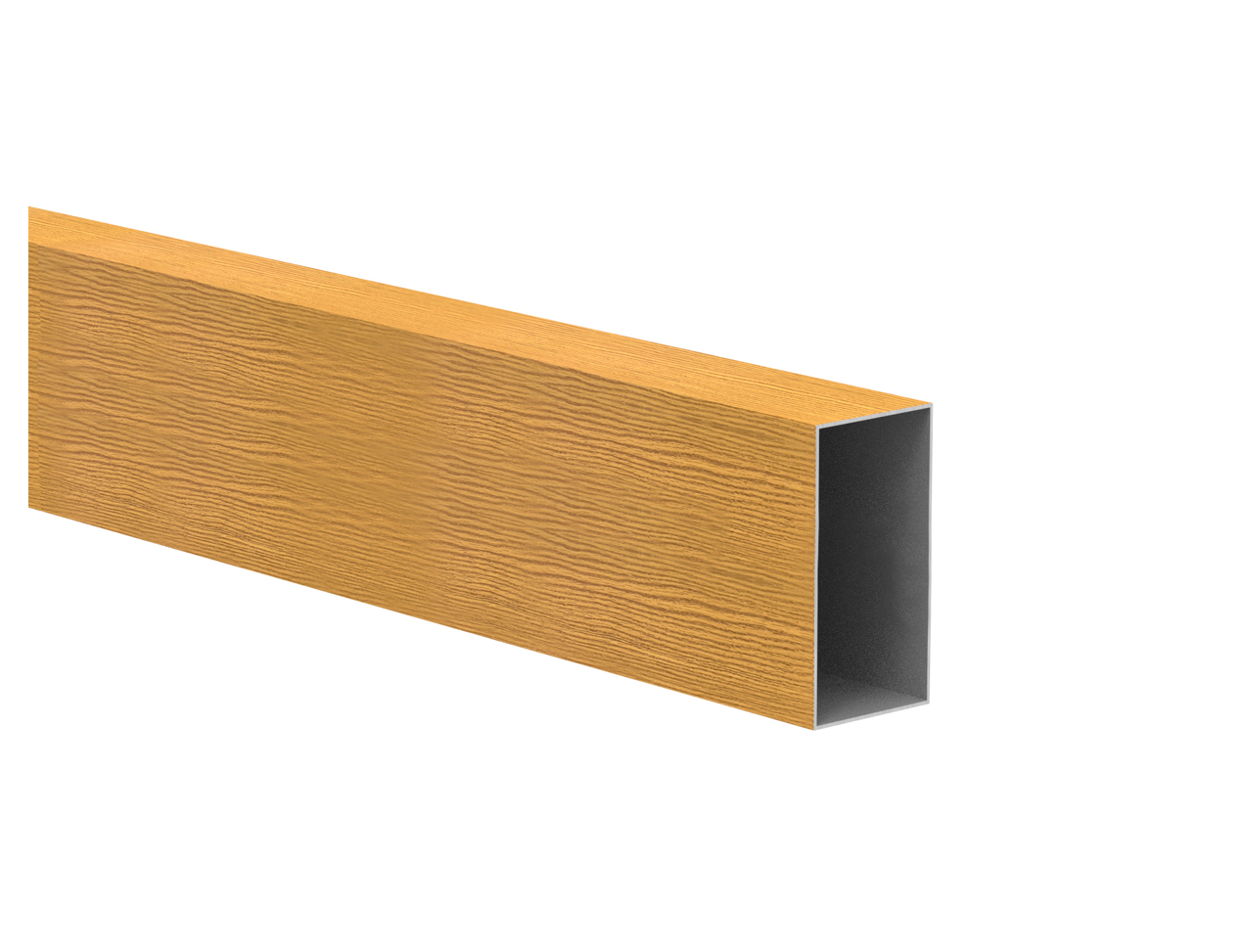 Zaunprofil Aluminium 40x60x1-2 mm 6000 mm Holzdekor dunkel Nussbaum-89.FGS40X60X126000W02