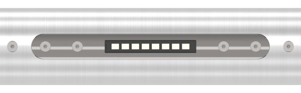 LED Handlauf V2A Ø 42-4 x 2-0 mm 400 mm 3000 K warmweiss-88-11LED-MUSTER-1.3000K