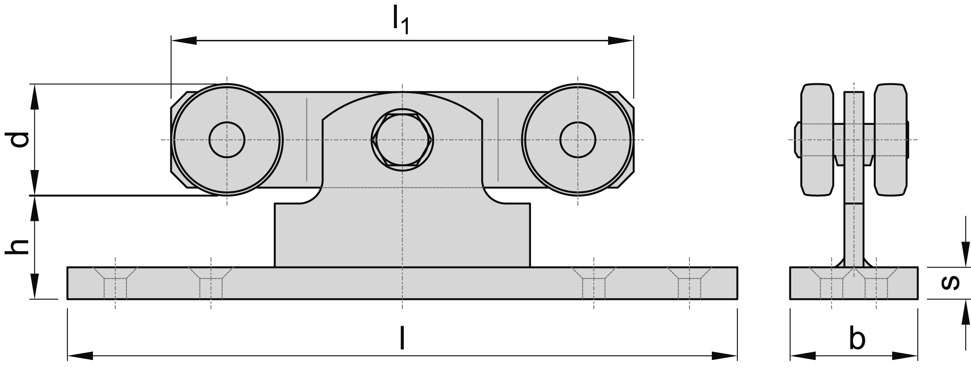 Doppelrolle mit Flanschpendel MEA Gr- 1 verzinkt Ø 28 mm 10336992-60-0130.7