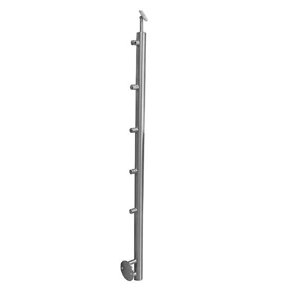 Balusterpfosten V2A 900 mm D42-4 mm Seitenmontage 4x Fuellstabhalter D12 geschliffen-14-0074RR-A.4