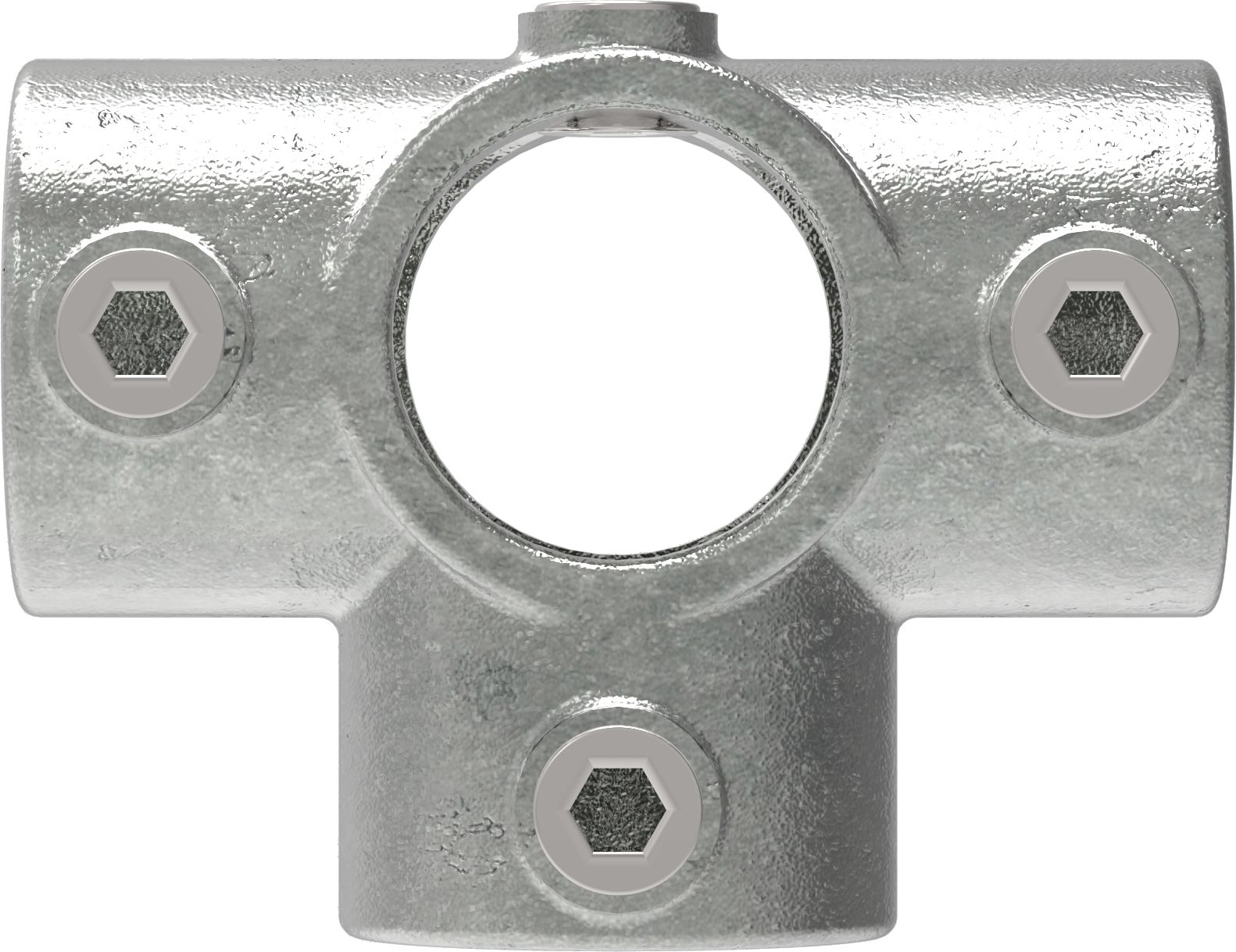 Rohrverbinder - T-Stueck fuer Stuetzrohr - 176E60 - 60-3 mm - 2- - Feuerverzinkt u. Elektrogalvanisiert-176E60