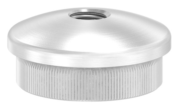 Einsteckkappe V2A fuer Rohr Ø 33-7x2-0mm mit M8 Gewinde- gewoelbt-11-5060.4
