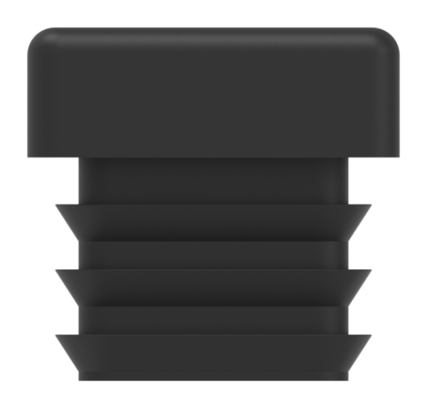 Kunststoffkappe schwarz fuer Quadratrohr 25x25mm mit M8 Gewinde-88-11178-25X25.M8
