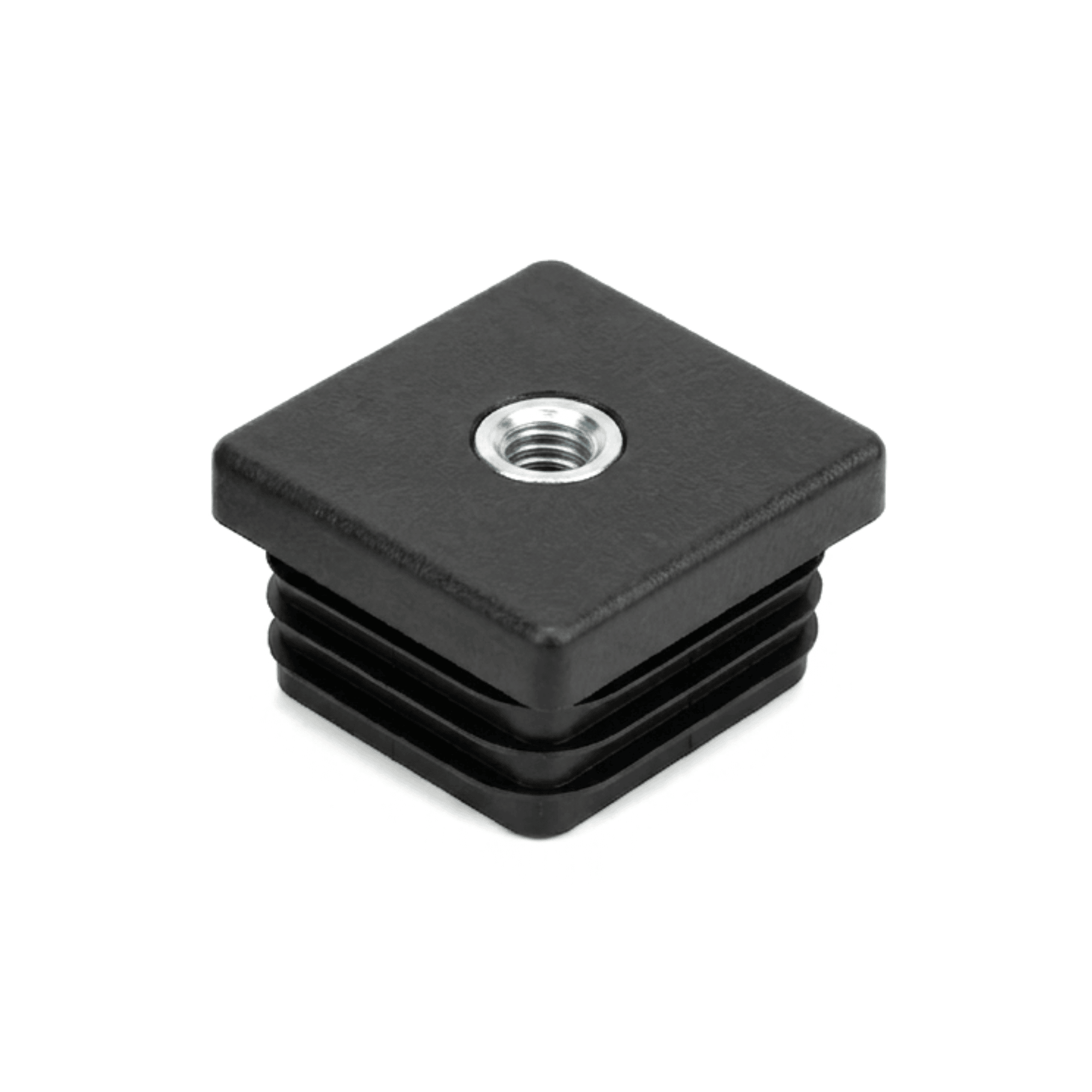 Einsteckbuchse mit M8 fuer Quadratrohr 25x25x2 mm- Schwarz-J-2500.S