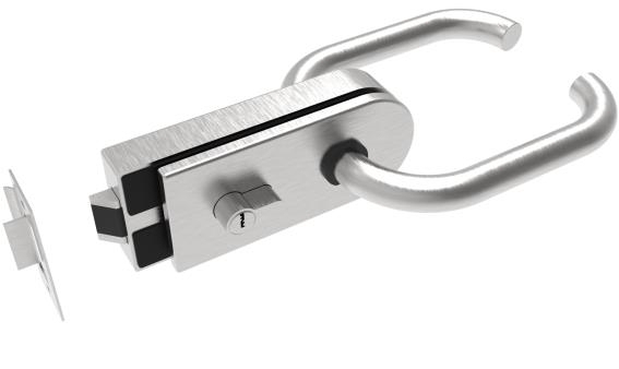 Glastuerschloss mit Drueckergarnitur PZ Edelstahl V2A fuer 8-12mm Glas-89-11GS304D207S-A.4