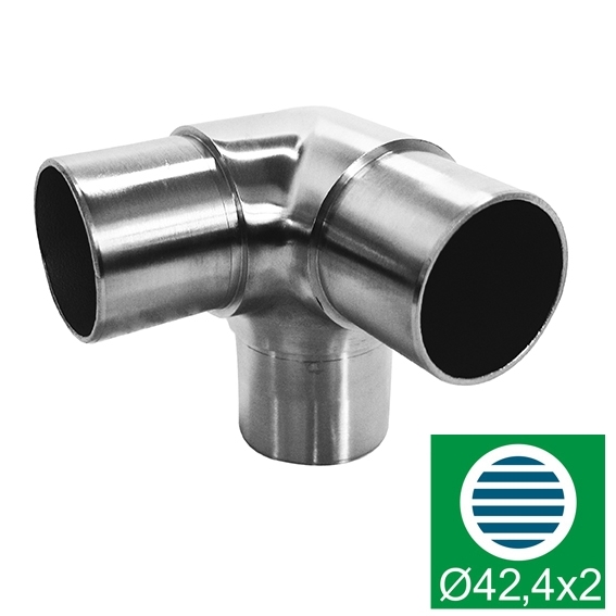 T-Stueck Edelstahl AISI 304 D42-4x2 Schliff fuer Gelaender-89-11A0304242-A.4
