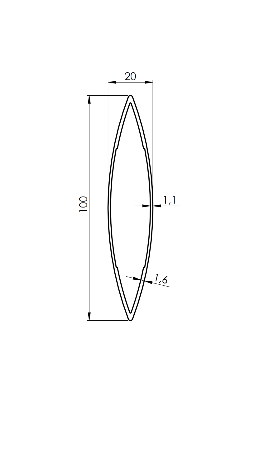 Aluminiumlamelle Aluminium 20x100x3000 mm Anthrazit RAL7016 strukturiert-89.FGO20X1003000R7016
