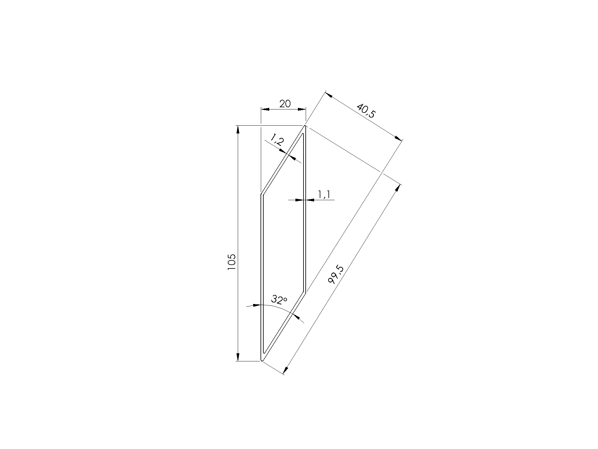 Aluminium-Jalousie Aluminium 20x105x2000 mm Anthrazit RAL 7016-89.FGL1S20X1052000R7016