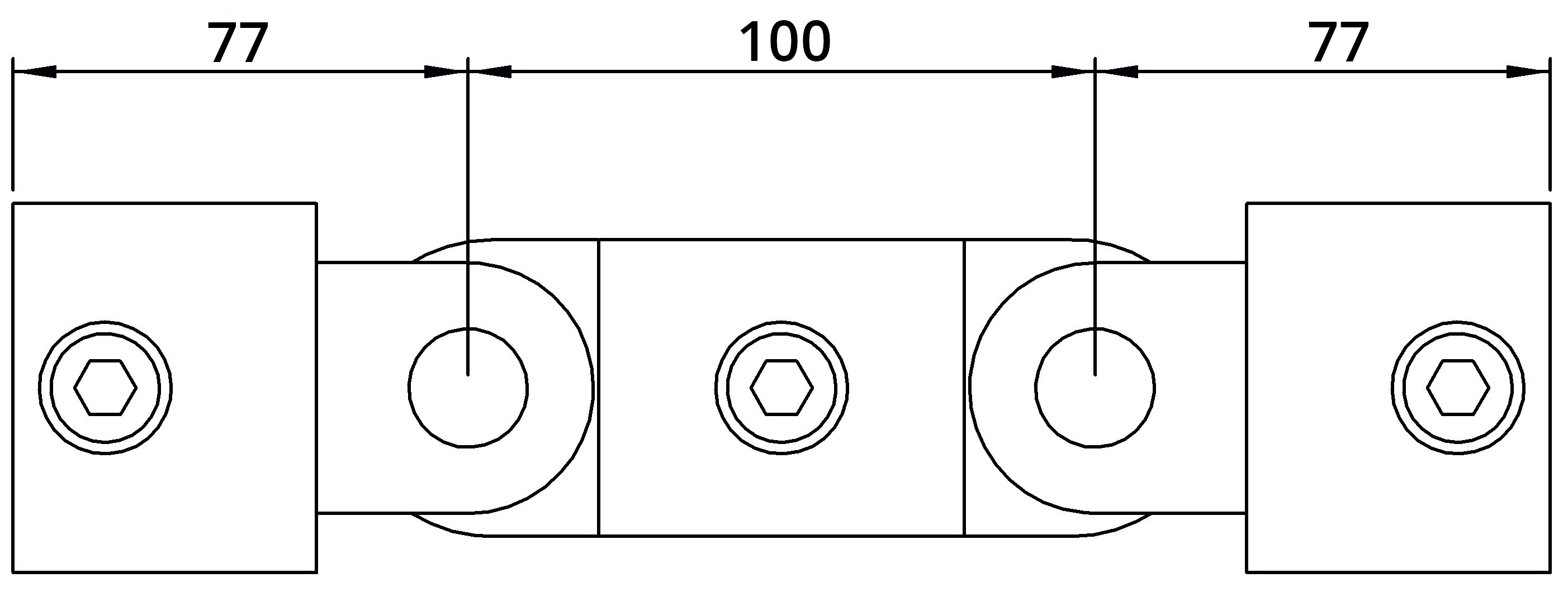Rohrverbinder Gelenkstueck doppelt 180° Ø 48-3 mm -1 1-2- - Temperguss verzinkt - 167D48-167D48
