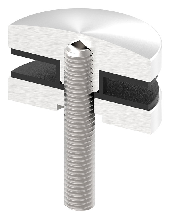 Glaspunkthalter Ø 52 mm- V4A- Anschluss- Flach-10-5100.1