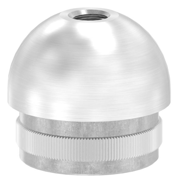 Einsteckkappe V2A Edelstahl fuer Rohr Ø 33-7 x 2-0 mm mit M8 Gewinde- halbrund-88-1150268.240M8G