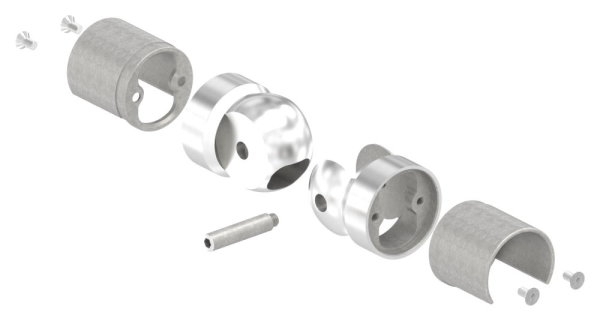 Gelenkverbinder V2A Ø 42-4 mm fuer LED-Nutrohr 120-180° schwenkbar-88-11LED-NU-60312.240