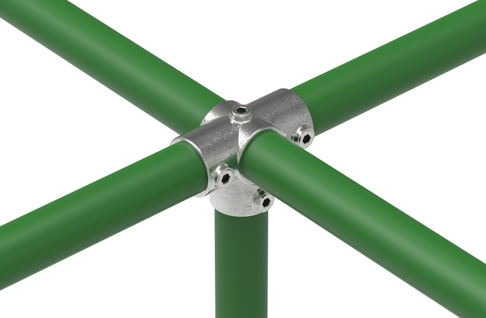 Rohrverbinder - T-Stueck fuer Stuetzrohr - 176T21 - 21-3 mm - 1-2- - Feuerverzinkt u. Elektrogalvanisiert-176T21