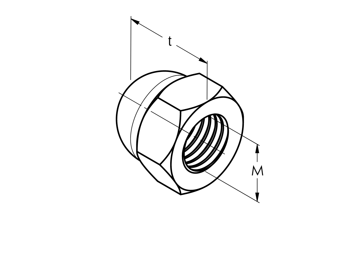 Hutmutter hohe Form Edelstahl M12 DIN 1587-89-11ADIN1587A2M12-A.4